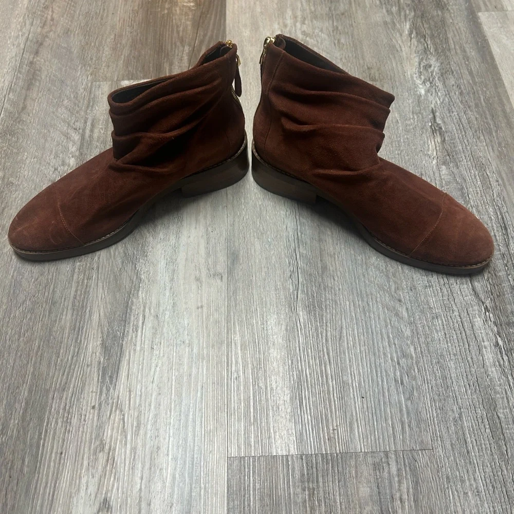 Cole Haan Women’s Riona Grand Back Zip Boots In Chestnut Size 10B